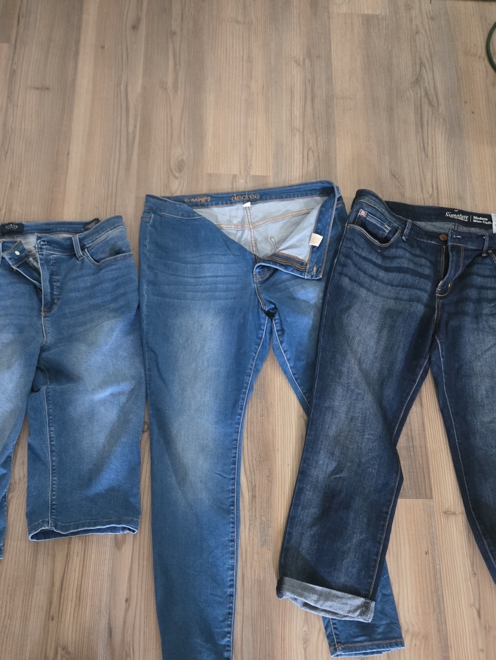 Three Pairs of Blue Denim Jeans - Assorted Washes